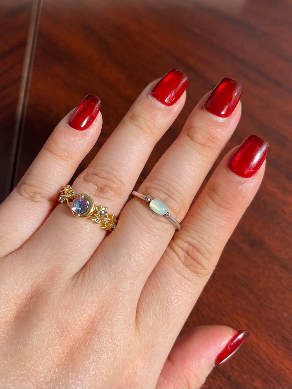 💖5 for $25😻 Gold-tone Mystic Opal Cluster Ring - Women's Jewelry